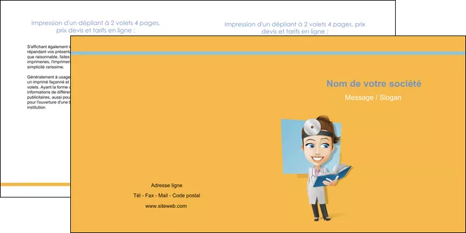 maquette en ligne a personnaliser depliant 2 volets  4 pages  materiel de sante medecin medecine sante MIFLU45304