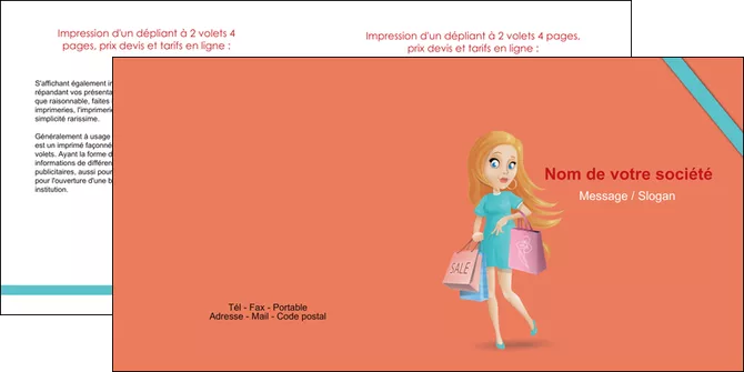 modele en ligne depliant 2 volets  4 pages  vetements et accessoires shopping magasin fille MIFBE46710