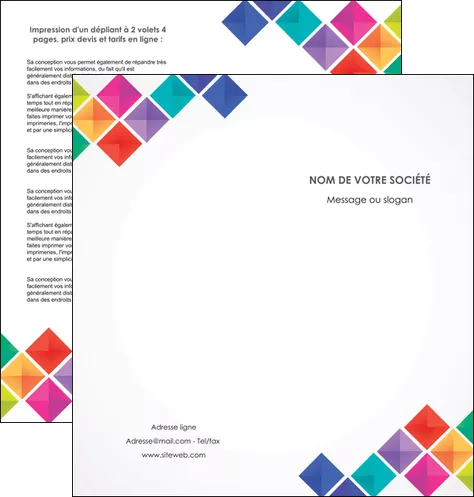 creer modele en ligne depliant 2 volets  4 pages  arc en ciel cube colore MLIGLU51726