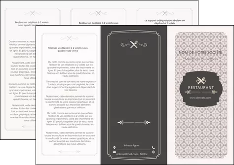 modele depliant 3 volets  6 pages  bar et cafe et pub restaurant restauration restaurateur MIFCH52680