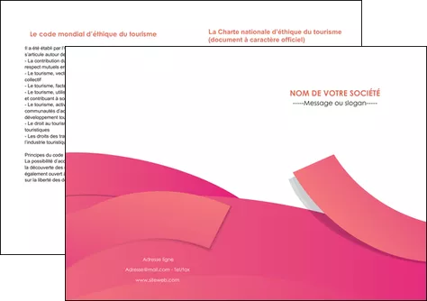 realiser depliant 2 volets  4 pages  orange rose couleur MLGI57156