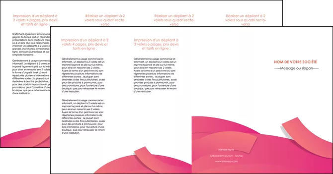 faire modele a imprimer depliant 4 volets  8 pages  orange rose couleur MLGI57164