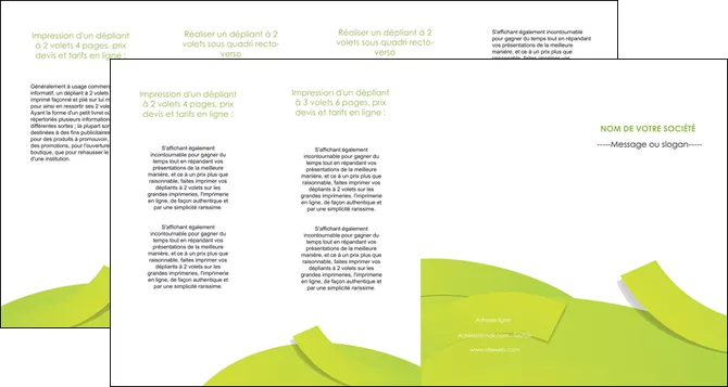 impression depliant 4 volets  8 pages  espaces verts vert vert pastel colore MLGI57276