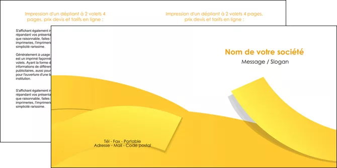 realiser depliant 2 volets  4 pages  jaune fond colore fond jaune MLGI57364