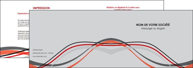 creation graphique en ligne depliant 2 volets  4 pages  web design gris rouge fond gris MLGI57422