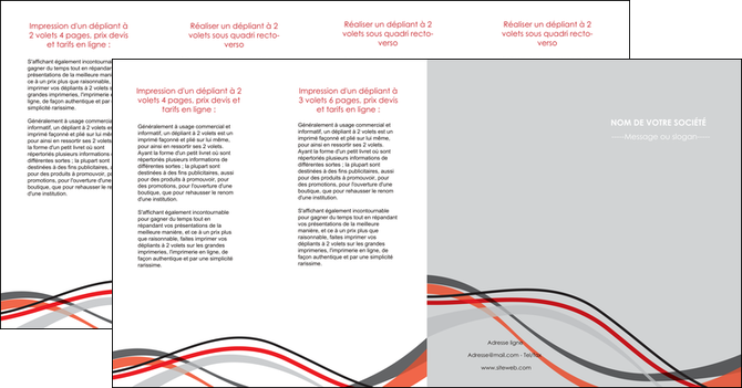 exemple depliant 4 volets  8 pages  web design gris rouge fond gris MLGI57442