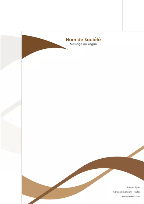 modele tete de lettre marron brun branche MLGI57458