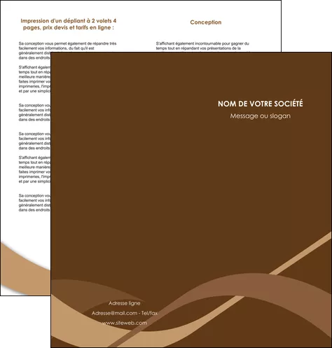 creer modele en ligne depliant 2 volets  4 pages  marron brun branche MLGI57462