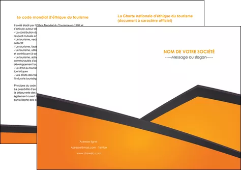 imprimerie depliant 2 volets  4 pages  orange fond orange colore MLGI57660