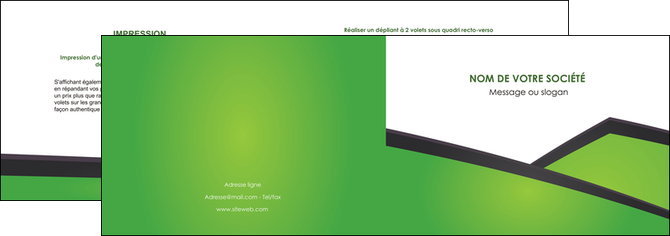 modele en ligne depliant 2 volets  4 pages  espaces verts vert fond vert colore MLGI57688
