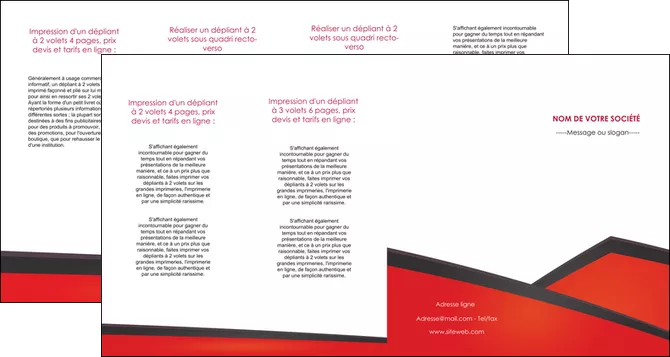 faire modele a imprimer depliant 4 volets  8 pages  orange rouge orange colore MLGI57780