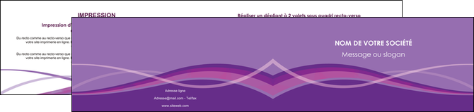 creation graphique en ligne depliant 2 volets  4 pages  violet fond violet courbes MLGI57796