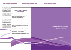 personnaliser maquette depliant 3 volets  6 pages  violet fond violet courbes MIF57806