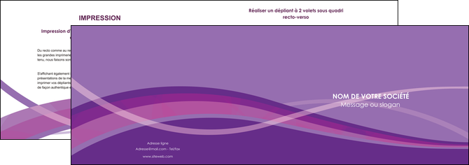 creation graphique en ligne depliant 2 volets  4 pages  violet fond violet courbes MLGI57814