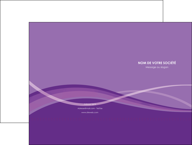 realiser pochette a rabat violet fond violet courbes MLIP57818