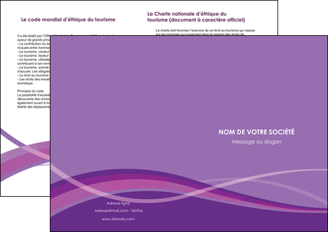 personnaliser modele de depliant 2 volets  4 pages  violet fond violet courbes MLIP57826
