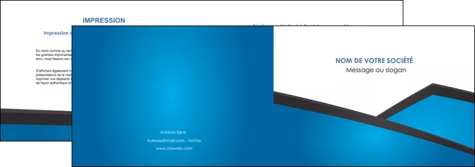 creation graphique en ligne depliant 2 volets  4 pages  bleu fond bleu couleurs froides MIF57864