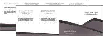 maquette en ligne a personnaliser depliant 4 volets  8 pages  violet noir courbes MLIG58442