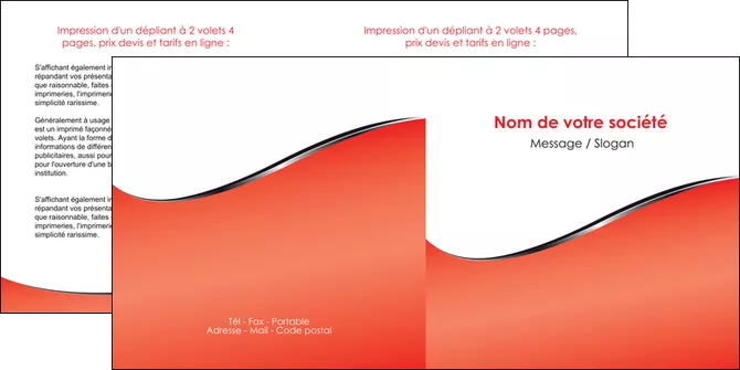 personnaliser modele de depliant 2 volets  4 pages  rouge rouille colore MIFCH58720