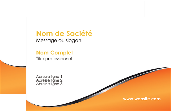 maquette en ligne a personnaliser carte de visite orange gris courbes MIFLU58854