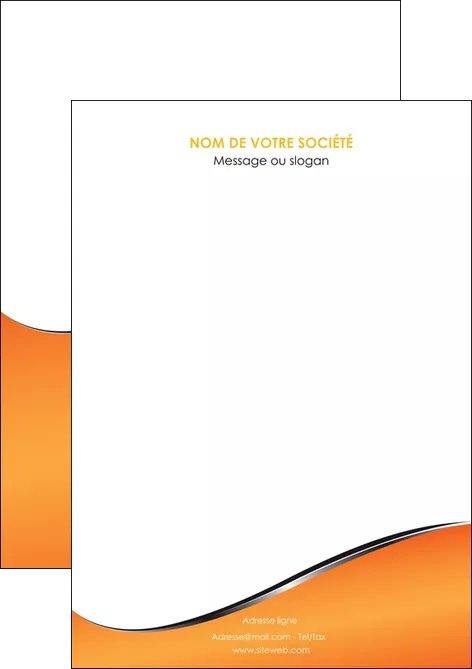 impression flyers orange gris courbes MIFBE58856
