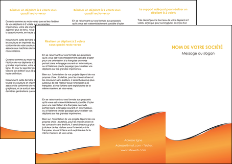 creer modele en ligne depliant 3 volets  6 pages  orange gris courbes MFLUOO58880