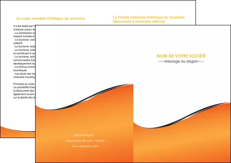 creer modele en ligne depliant 2 volets  4 pages  orange gris courbes MIFBE58894