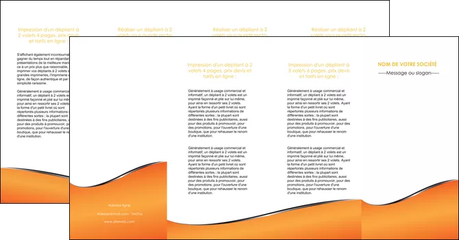 faire modele a imprimer depliant 4 volets  8 pages  orange gris courbes MIFBE58902
