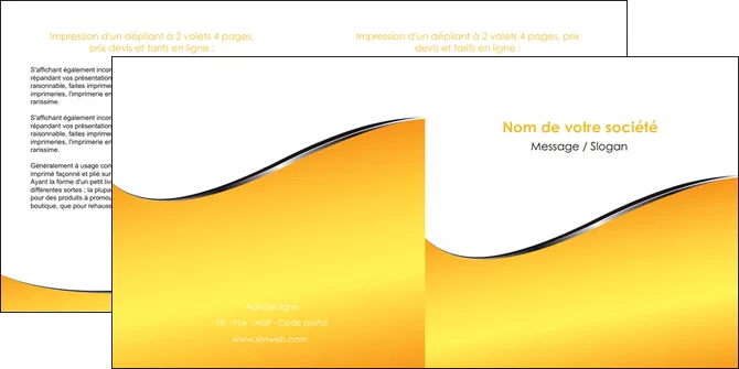 exemple depliant 2 volets  4 pages  jaune fond jaune colore MIFBE58936