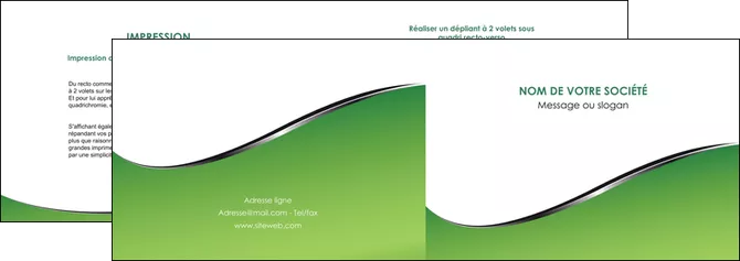 imprimer depliant 2 volets  4 pages  vert fond vert colore MIF59256