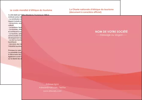 faire modele a imprimer depliant 2 volets  4 pages  fond rose pastel sobre MIFCH59340