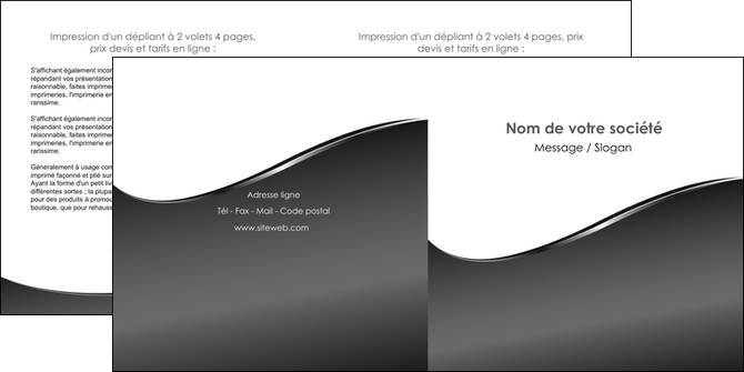creation graphique en ligne depliant 2 volets  4 pages  web design gris fond gris noir MIF59434