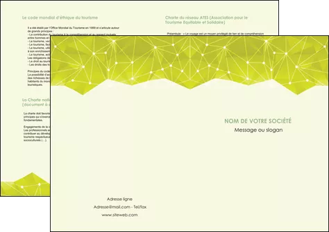personnaliser modele de depliant 2 volets  4 pages  graphisme vert fond vert colore MLIGLU60074