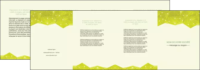 imprimer depliant 4 volets  8 pages  graphisme vert fond vert colore MLGI60076