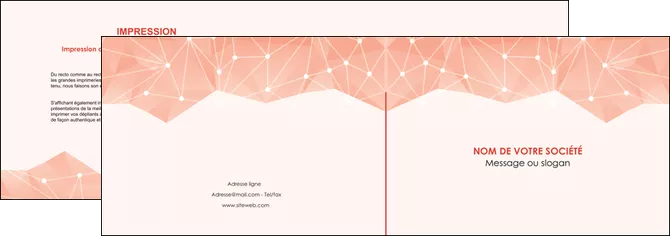 faire depliant 2 volets  4 pages  saumon fond saumon pastel tendre MIFCH60476