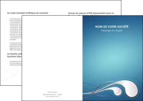 faire modele a imprimer depliant 2 volets  4 pages  bleu fond bleu couleurs froides MID61670