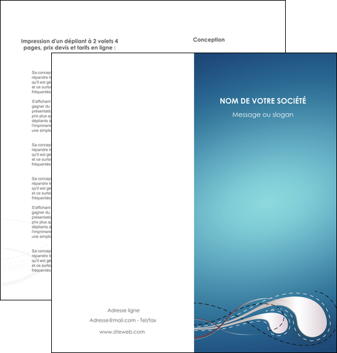 modele en ligne depliant 2 volets  4 pages  bleu fond bleu couleurs froides MIF61692