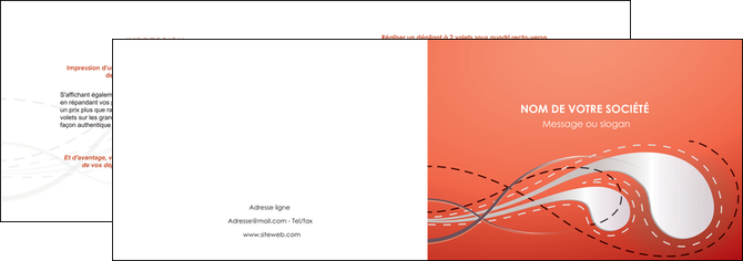 creation graphique en ligne depliant 2 volets  4 pages  rouge couleur rouge orange MLIP62012