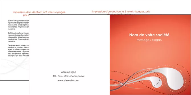 personnaliser maquette depliant 2 volets  4 pages  rouge couleur rouge orange MLGI62026