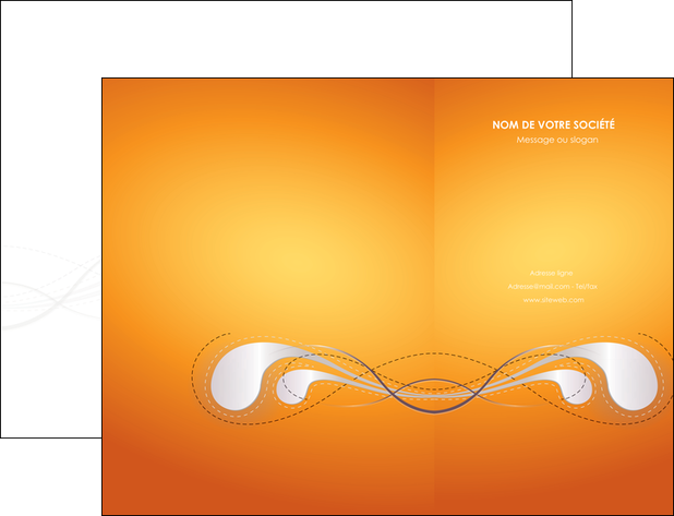 personnaliser maquette pochette a rabat orange abstrait abstraction MID62060