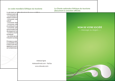 exemple depliant 2 volets  4 pages  vert abstrait abstraction MLIG62140