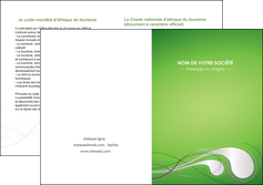 exemple depliant 2 volets  4 pages  vert abstrait abstraction MIF62140