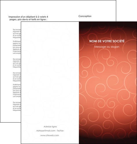 imprimerie depliant 2 volets  4 pages  rouge couleur couleurs MIDCH62404