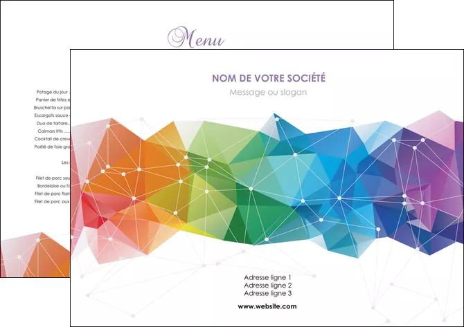 creation graphique en ligne set de table graphisme arc en ciel bleu abstrait MLGI62434