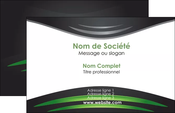 creation graphique en ligne carte de visite gris vert vintage MLGI62818