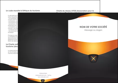 cree depliant 2 volets  4 pages  web design noir simple professionnel MLGI63574