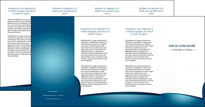 realiser depliant 4 volets  8 pages  bleu fond  bleu couleurs froides MIFBE64284