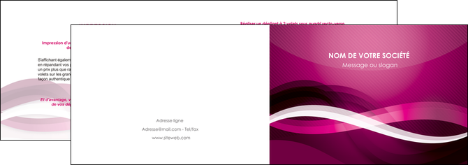 modele en ligne depliant 2 volets  4 pages  violet violet fonce couleur MIF64530