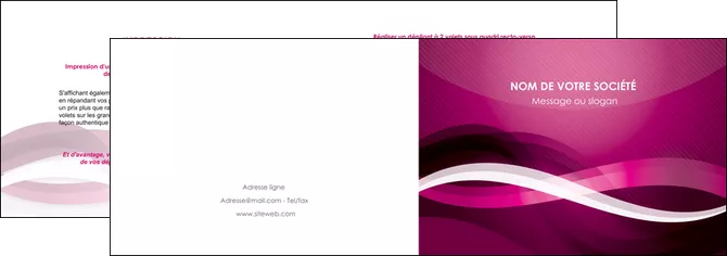 modele en ligne depliant 2 volets  4 pages  violet violet fonce couleur MIFCH64530