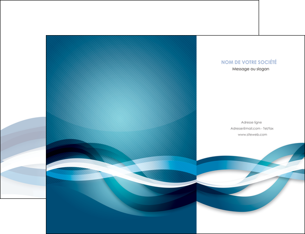 imprimerie pochette a rabat web design bleu fond bleu couleurs froides MIDBE64692